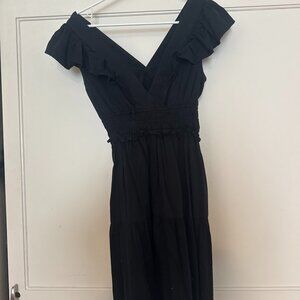 GAP Black Ruffle Strap Mini Dress – Size XS